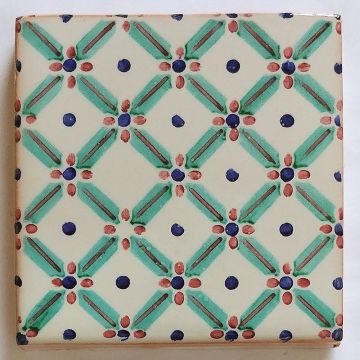 Hand-painted Italian tile LF09 from the Classic collection, entirely handcrafted by La Fauci in Messina, Sicily