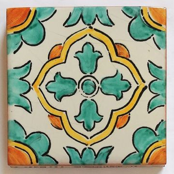 Hand-painted Italian tile LF20 from the Classic collection, entirely handcrafted by La Fauci in Messina, Sicily