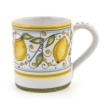 Limoni Italian mug handmade by Fima in Deruta