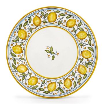 Limoni Italian dinner plate handmade by Fima in Deruta