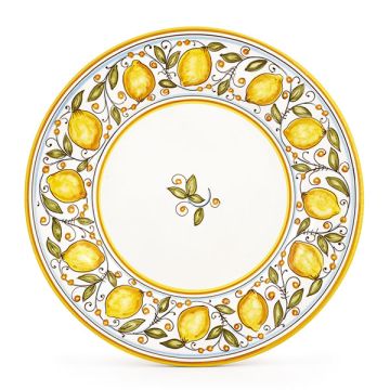 Limoni Italian round platter handmade by Fima in Deruta