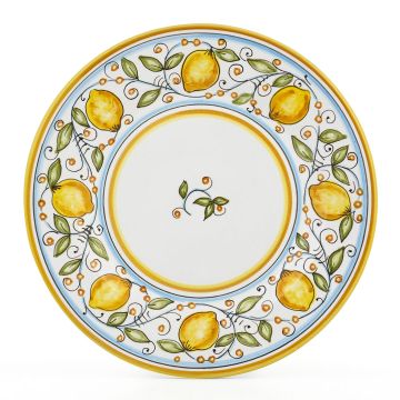 Limoni Italian salad & dessert plate handmade by Fima in Deruta