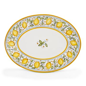 Limoni Italian oval platter handmade by Fima in Deruta