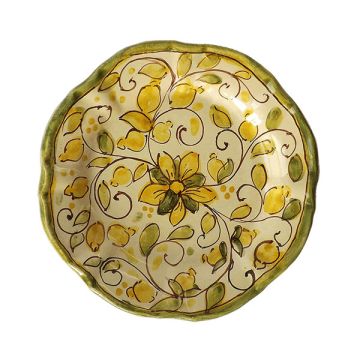Italian ceramic salad & dessert plate from the Limoni di Sicilia Collection handmade by Ghenos in Sicily