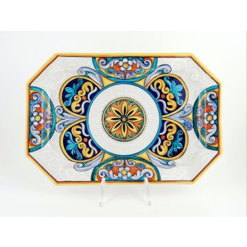 Italian octagonal platter from the Ottagonali Collection handmade by Francesca Niccacci in Deruta