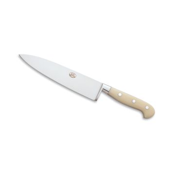 Forgiato White chef knife handcrafted by Coltellerie Berti in Scarperia, Italy