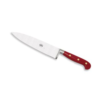 Forgiato Red chef knife handcrafted by Coltellerie Berti in Scarperia, Italy
