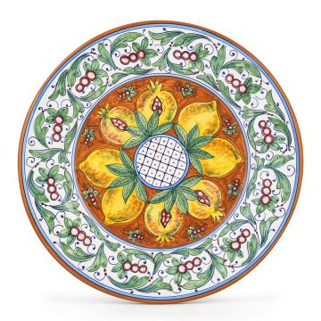 Melograni Italian dinner plate handmade by Fima in Deruta