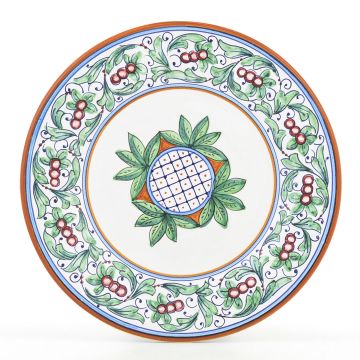 Melograni Italian salad & dessert plate handmade by Fima in Deruta