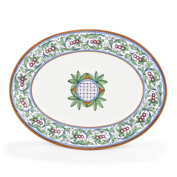 Melograni Italian oval platter handmade by Fima in Deruta