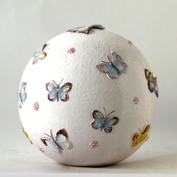 Tuscan Butterflies sphere handcrafted by ND Dolfi in Montelupo Fiorentino, Italy