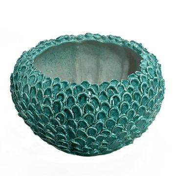 Tuscan Ottanio Scales  centerpiece bowl handcrafted by ND Dolfi in Montelupo Fiorentino, Italy