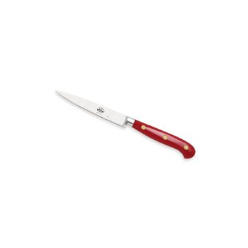 Forgiato Red straight paring knife handcrafted by Coltellerie Berti in Scarperia, Italy
