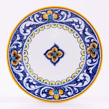 Deruta salad & dessert plate from the Rameggi collection, handmade by Antica Deruta - Italy