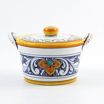 Deruta cheese jar from the Rameggi collection, handmade by Antica Deruta - Italy