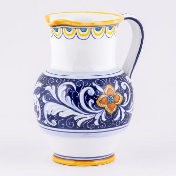 Deruta pitcher from the Rameggi collection, handmade by Antica Deruta - Italy