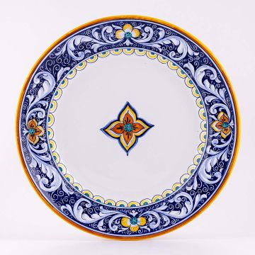 Deruta round platter from the Rameggi collection, handmade by Antica Deruta - Italy