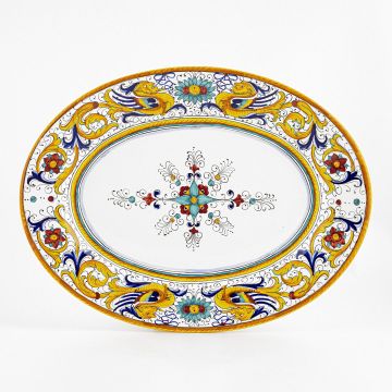 Raffaellesco Italian oval platter handmade by Fima in Deruta