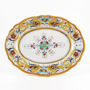 Raffaellesco Italian oval platter handmade by Fima in Deruta