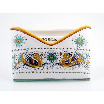 Italian mail holder Raffaellesco handmade by Fima in Deruta