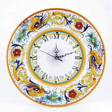 Italian wall clock Raffaellesco handmade by Fima in Deruta