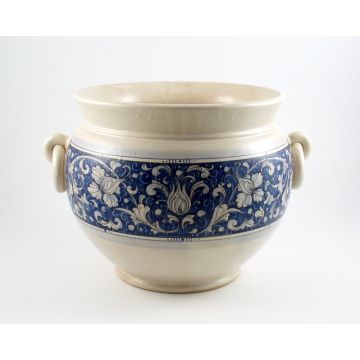 Italian planter from the Rinascimento collection handmade by Ceramiche Rampini in Gubbio, Italy