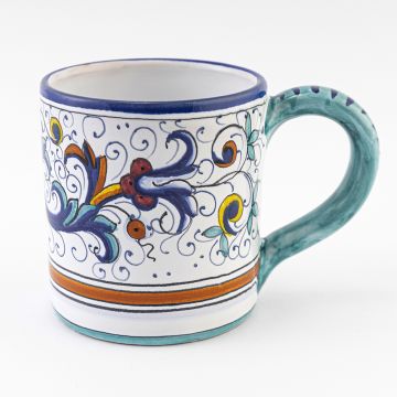 Ricco Deruta Blu Italian mug handmade by Fima in Deruta