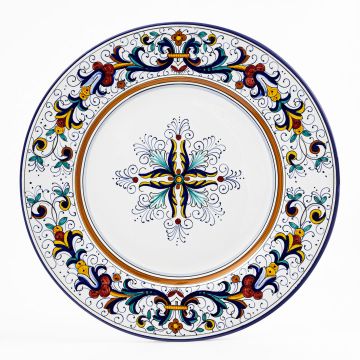 Ricco Deruta Blu Italian dinner plate handmade by Fima in Deruta