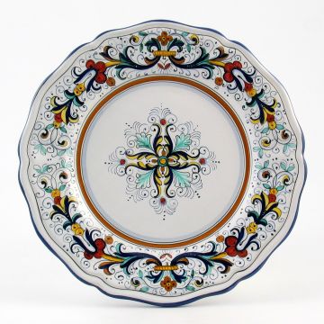 Ricco Deruta Blu Italian dinner plate handmade by Fima in Deruta