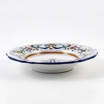 Ricco Deruta Blu Italian pasta & soup plate handmade by Fima in Deruta