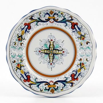 Ricco Deruta Blu Italian salad & dessert plate handmade by Fima in Deruta