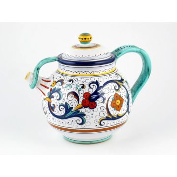 Ricco Deruta Blu Italian tea pot handmade by Fima in Deruta