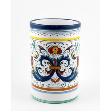 Ricco Deruta Blu Italian utensil holder handmade by Fima in Deruta