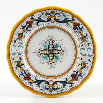 Ricco Deruta Classico Italian salad & dessert plate handmade by Fima in Deruta