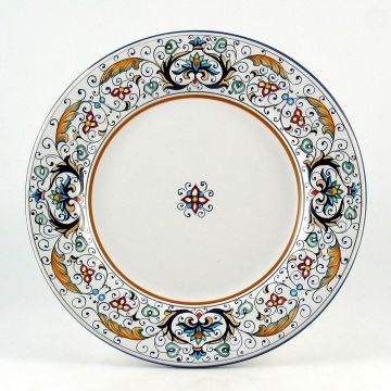Rinascimento Italian round platter handmade by Fima in Deruta