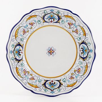 Rinascimento Italian dinner plate handmade by Fima in Deruta