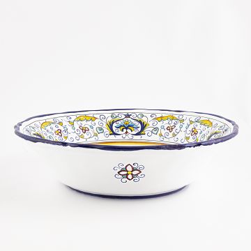 Rinascimento Italian serving bowl handmade by Fima in Deruta