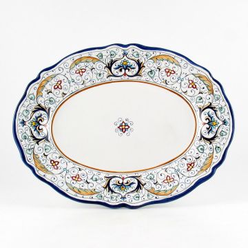 Rinascimento Italian oval platter handmade by Fima in Deruta