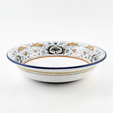 Rinascimento Italian flared serving bowl handmade by Fima in Deruta