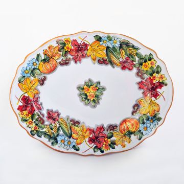 Rustico Italian oval platter handmade by Fima in Deruta