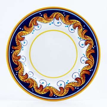 Italian dinner plate from the Geometrico S3 Collection handmade by Eugenio Ricciarelli - Deruta, Rapallo, Amalfi