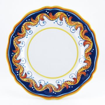 Italian dinner plate from the Geometrico S3 Collection handmade by Eugenio Ricciarelli - Deruta, Rapallo, Amalfi