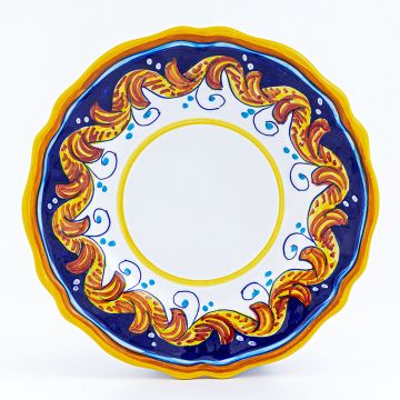 Italian salad & dessert plate from the Geometrico S3 Collection handmade by Eugenio Ricciarelli - Deruta, Rapallo, Amalfi