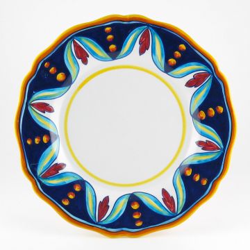Italian dinner plate from the Geometrico S4 Collection handmade by Eugenio Ricciarelli - Deruta, Rapallo, Amalfi