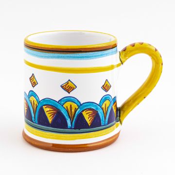 Italian mug from the Geometrico S5 Collection handmade by Eugenio Ricciarelli - Deruta, Rapallo, Amalfi