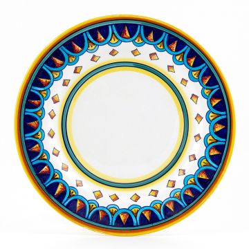 Italian dinner plate from the Geometrico S5 Collection handmade by Eugenio Ricciarelli - Deruta, Rapallo, Amalfi