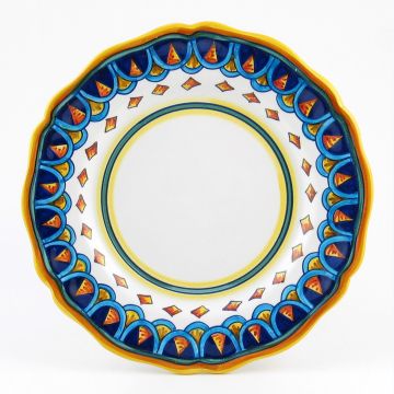 Italian dinner plate from the Geometrico S5 Collection handmade by Eugenio Ricciarelli - Deruta, Rapallo, Amalfi