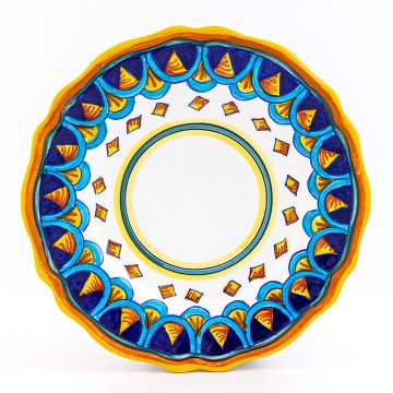 Italian salad & dessert plate from the Geometrico S5 Collection handmade by Eugenio Ricciarelli - Deruta, Rapallo, Amalfi