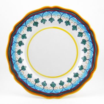 Italian dinner plate from the Geometrico S6 Collection handmade by Eugenio Ricciarelli - Deruta, Rapallo, Amalfi
