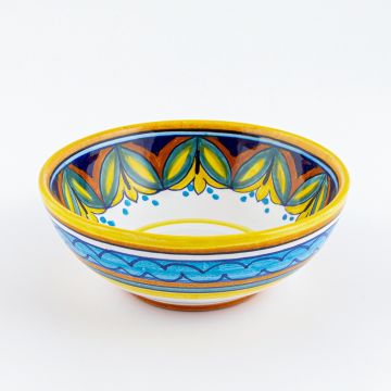 Italian cereal bowl from the Geometrico S8 Collection handmade by Eugenio Ricciarelli - Deruta, Rapallo, Amalfi